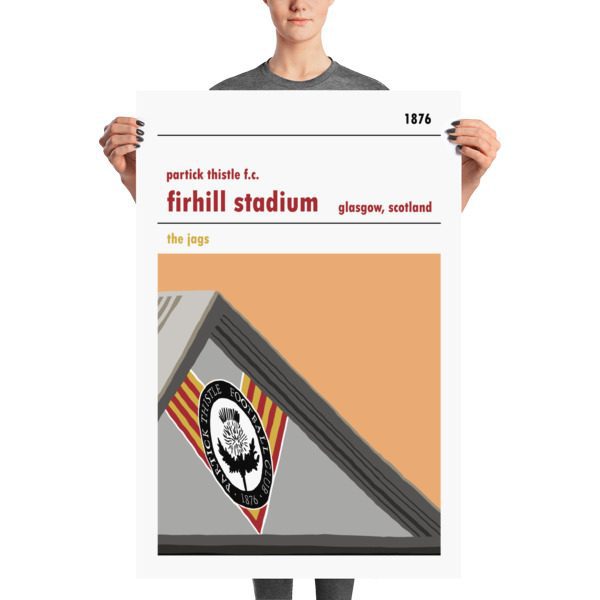 A large Scottish stadium print of Firhill, home to Partick Thistle FC. The Jags