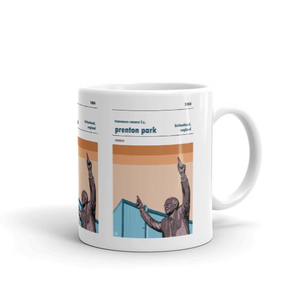 Retro look Prenton Park, Johnny King, Tranmere Rovers Mug - Image 2