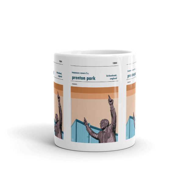 Retro look Prenton Park, Johnny King, Tranmere Rovers Mug - Image 3