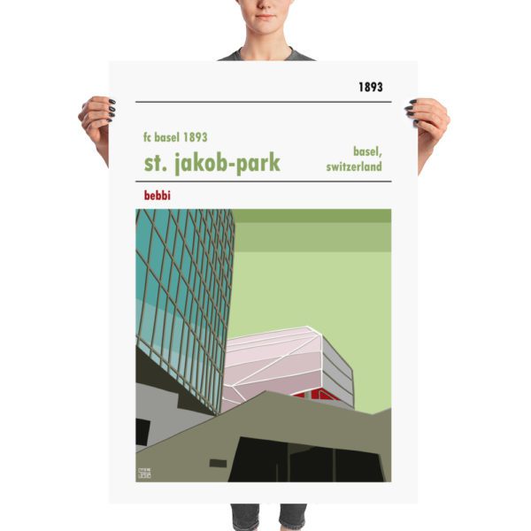 A football poster of FC Basel and St Jakob Park