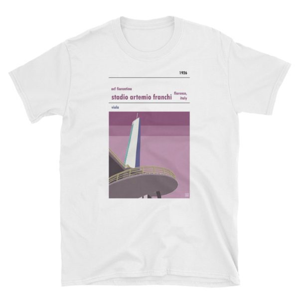 A white t shirt of Fiorentina FC and Stadio Artemi Franchi