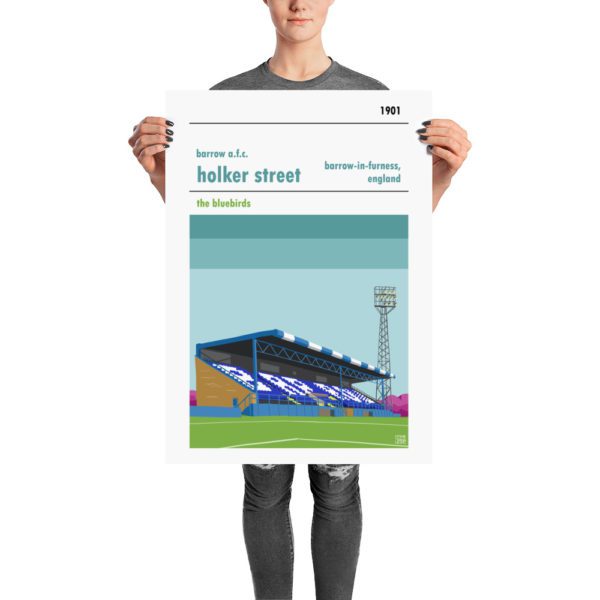 Retro football poster of Holker Street and Barrow A.F.C.