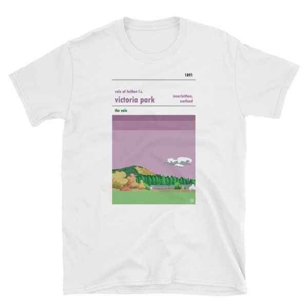 A white t shirt of Vale of Leithen FC and Victoria Park