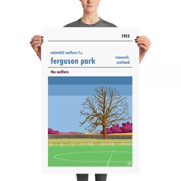 A huge retro football poster of Ferguson Park