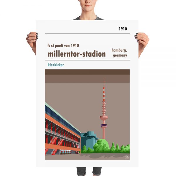 A huge football stadium poster of Millerntor Stadion and FC St Pauli