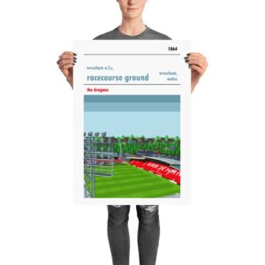 Football Poster of Wrexham AFC and the Racecourse Ground