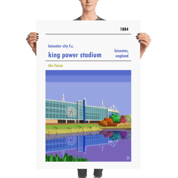 A huge Leicester city stadium poster