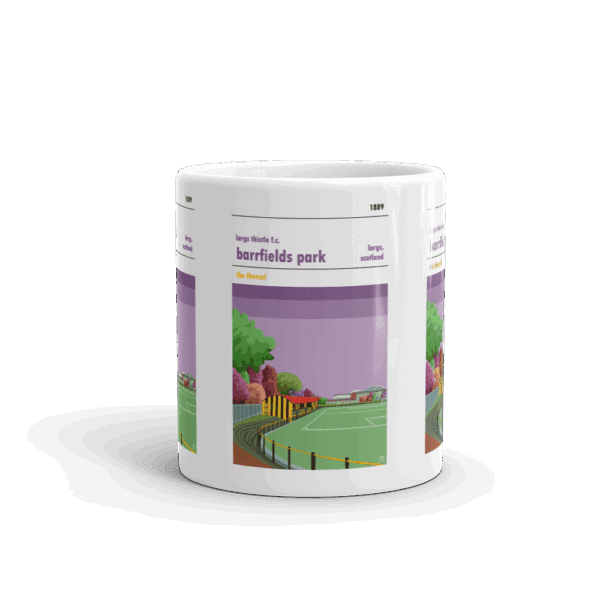 Retro look Barrfield Park, Largs Thistle, Mug - Image 3