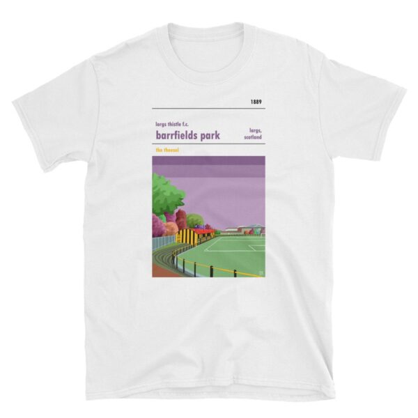 A t-shirt of barrsfield park, home of Largs Thistle FC