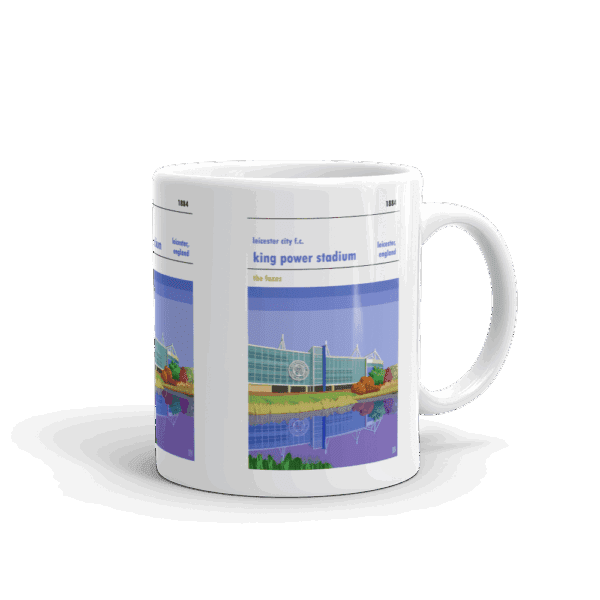 Retro look King Power Stadium, Leicester City, Mug - Image 2