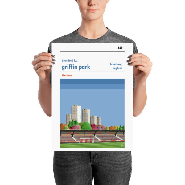 A football poster of Brentford FC and Griffin Park