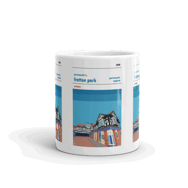 Retro look Fratton Park, Portsmouth, Mug - Image 3