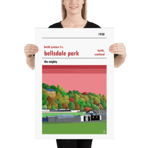 A medium football poster of Bellsdale PArk and Beith Juniors