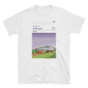 A t-shirt of Pride PArk, home of Derby County FC