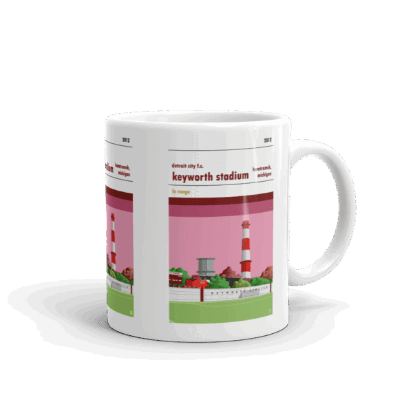 Retro look Keyworth Stadium, Detroit City,  White Glossy Mug - Image 2
