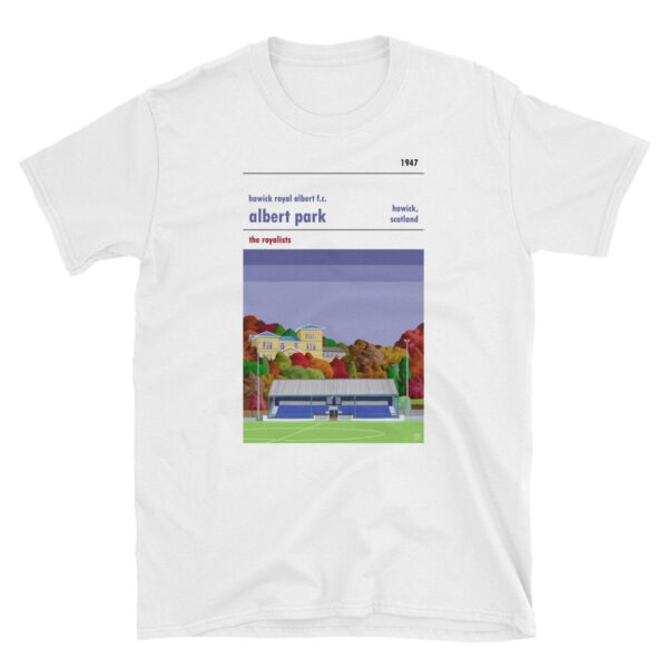 A t-shirt of Albert Park, home ground of Hawick Royal Albert FC