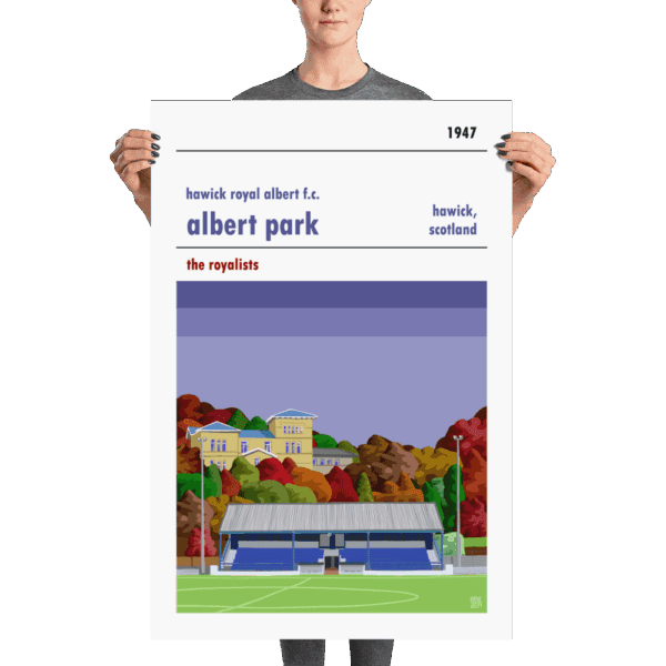 A large Albert Park, home to Hawick Royal Albert FC, football print. The Royals