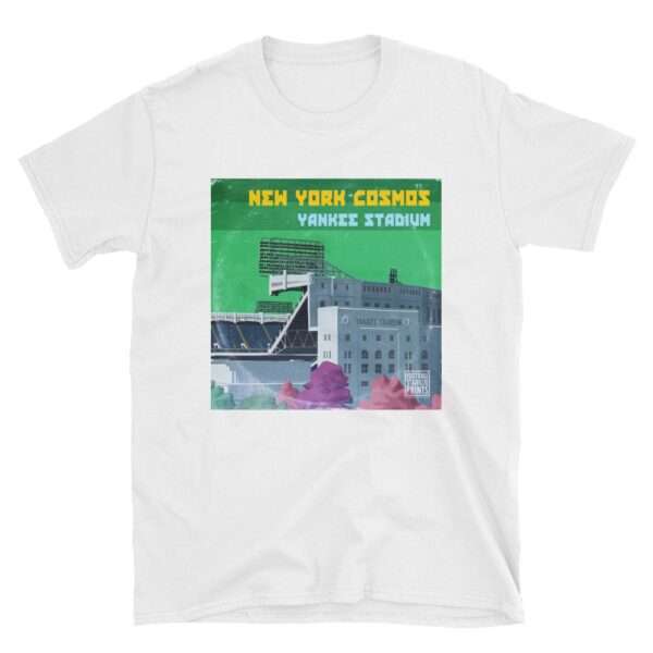 A limited edition tee of New York Cosmos and their previous home ground of Yankee Stadium