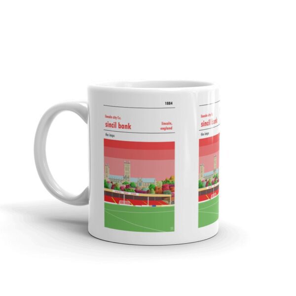 A coffee mug of Sincil Bank, home to Lincoln City FC.