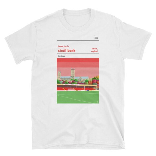 A t-shirt of Sincil Bank, the home of Lincoln City Football Club