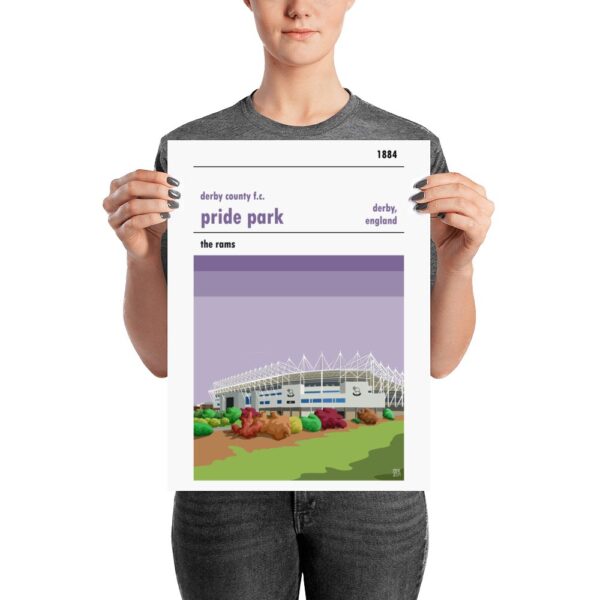 A medium sized Derby County stadium print of Pride Park. The Rams