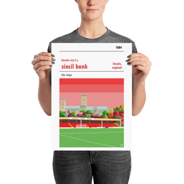 A medium sized Sincil Bank stadium poster, home ground of Lincoln City FC.