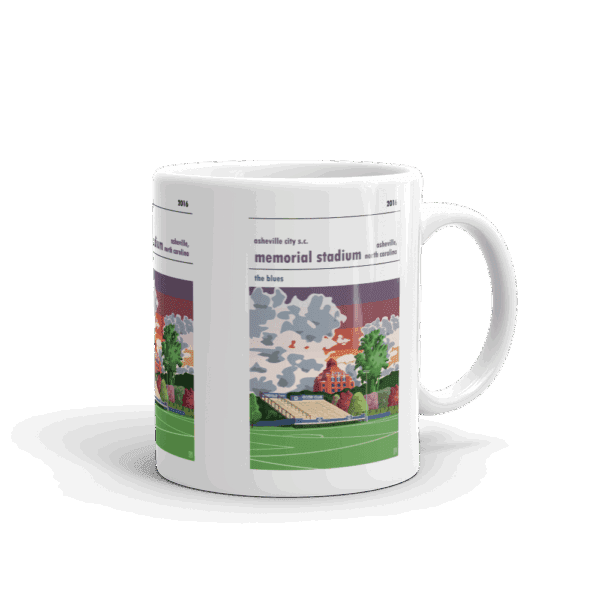 Retro look Memorial Stadium, Asheville City SC, Mug - Image 2