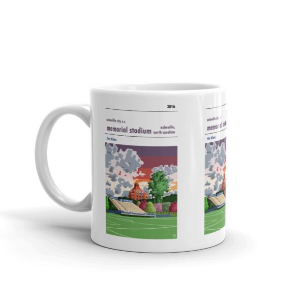 Great gift idea of a coffee mug of Memorial Stadium, home to Asheville City SC