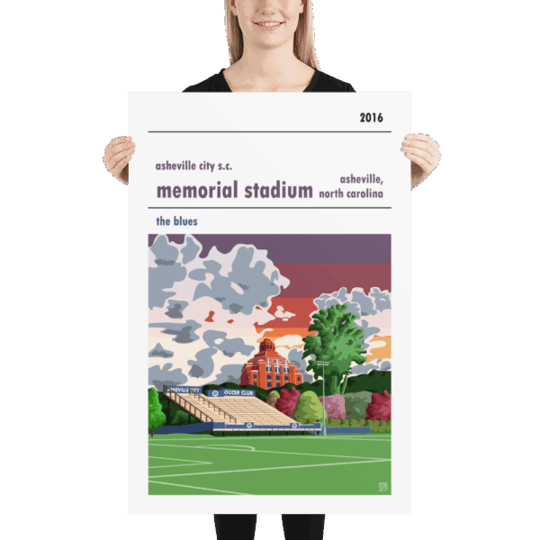 A large stadium print of Memorial Stadium, home to Asheville City SC