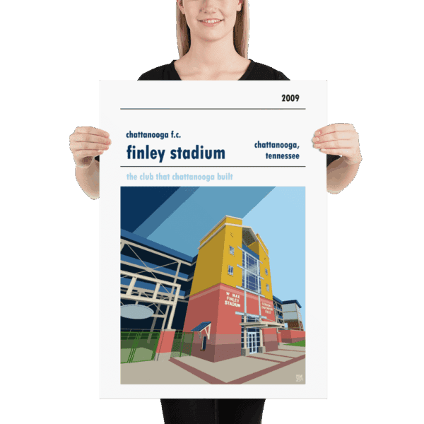 Stadium wall art of Chattanooga FC and Finley Stadium.