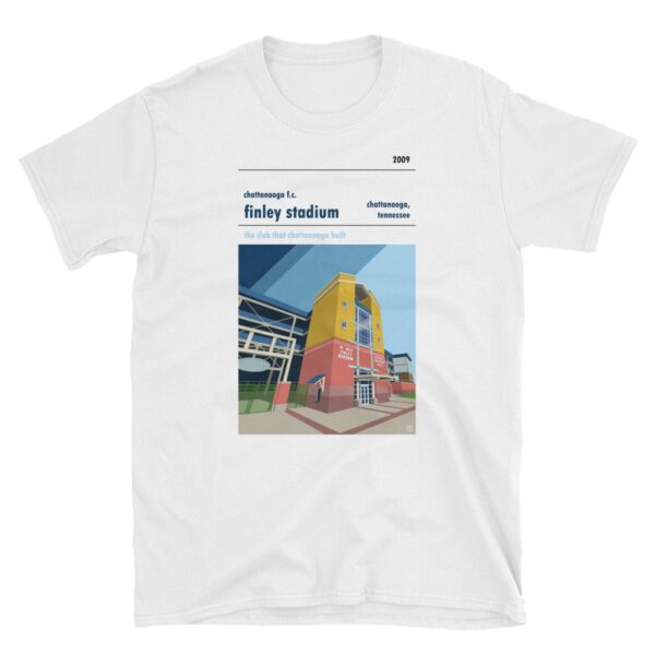 A white Fort Finley Stadium tee