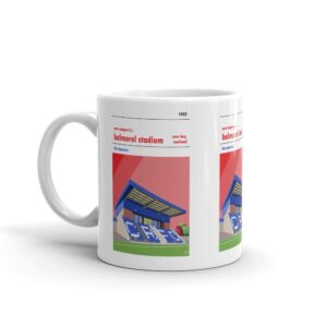 A coffee mug of Balmoral Stadium, home of Cove Rangers, the Toonsers