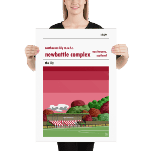 A vintage look stadium print of Easthouses Lily and Newbattle Complex