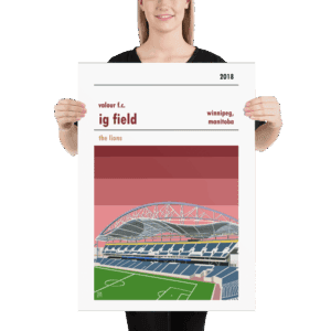 A soccer poster of Valour FC and IG Field