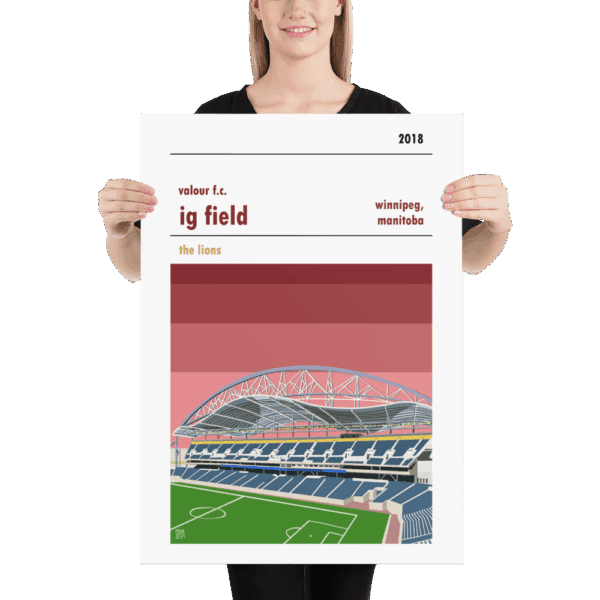 A soccer poster of Valour FC and IG Field