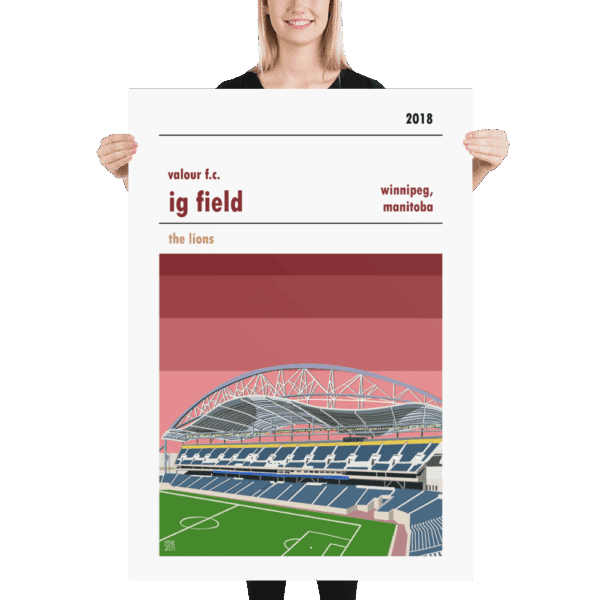 A huge soccer poster of Valour FC and IG Field