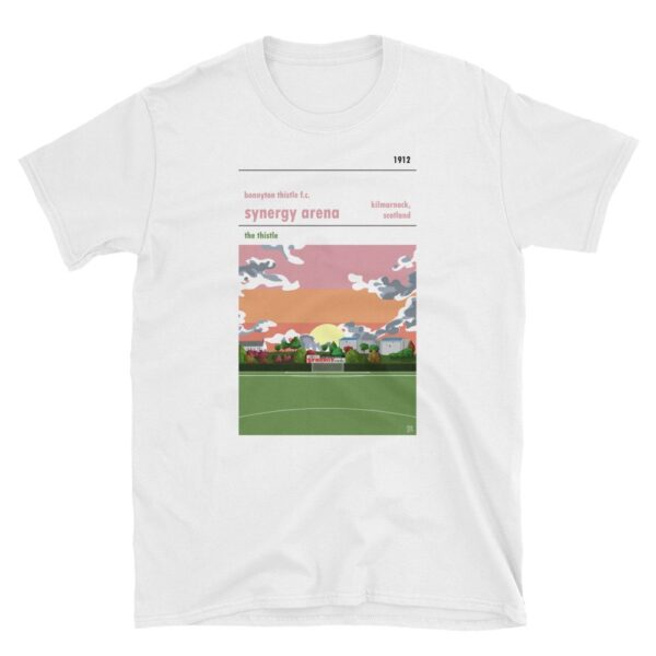 A t shirt of the Synergy Arena, home to Bonnyton Thistle FC