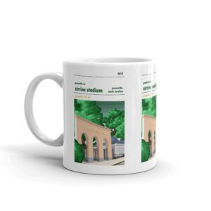 A coffee mug of Greenville FC and Sirrine Stadium