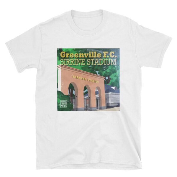 A vintage record sleeve limited edition Greenville FC and Sirrrine Stadium tee