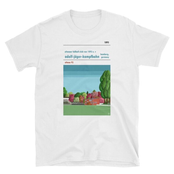 A stadium t shirt of Altona 93 and their home stadium of Adolph Jäger Kampfbahn