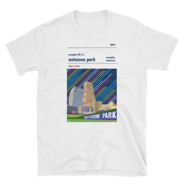White Memphis 901 and Autozone Park t-shirt