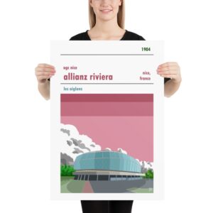 Retro look Allianz Riviera, OGC Nice, Print