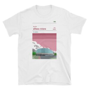 A vintage style t shirt of Stade de Nice, home of OGC Nice. Nice shirt