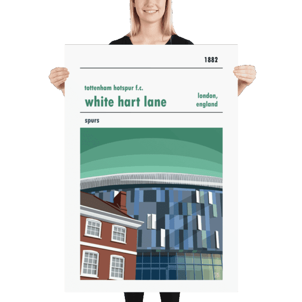 A huge football poster of White Hart Lane, home to Spurs