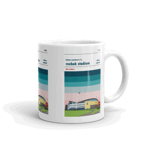 Retro look Reebok Stadium, Bolton Wanderers, Mug - Image 2