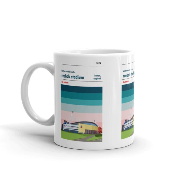 A coffee mug of Bolton Wanders and the Reebok Stadium