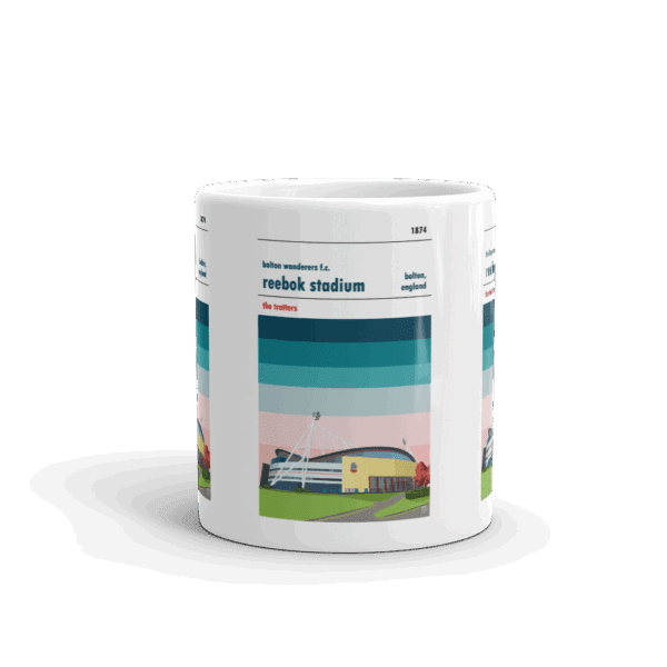 Retro look Reebok Stadium, Bolton Wanderers, Mug - Image 3
