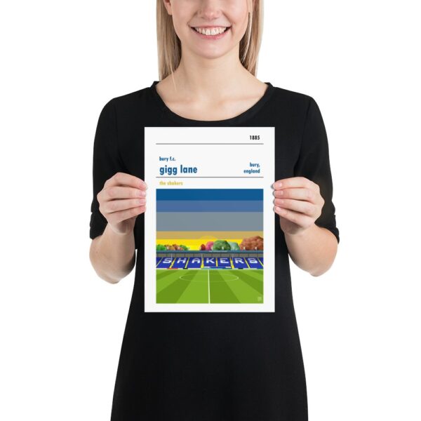 A small Gigg Lane and Bury FC football stadium poster