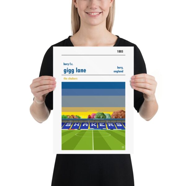 A football print of Gigg Lane, home to Bury FC
