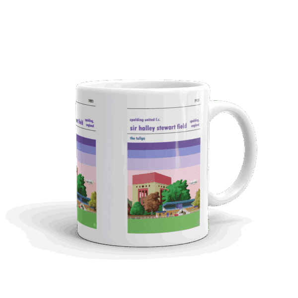 Retro look Sir Halley Stewart Field, Spalding United, Mug - Image 2